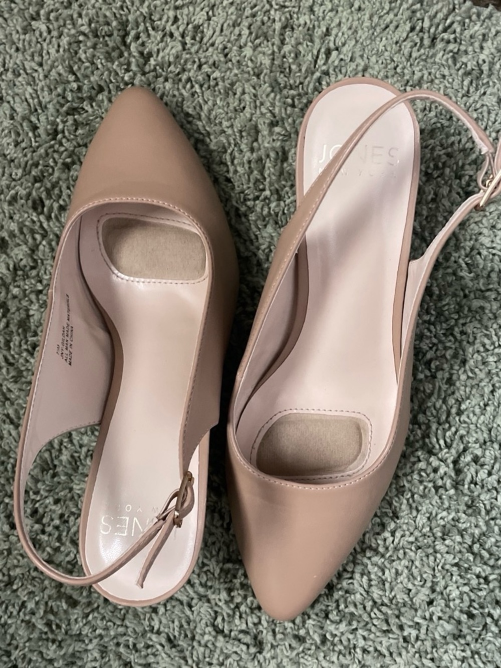 Jones New York Blush Pointed-Toe Slingback Mules